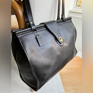 Vintage COACH Black #9096 Barclay Leather Tote Bag
